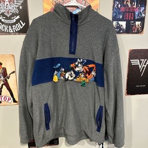 vintage disney quarter zip pullover sweatshirt
